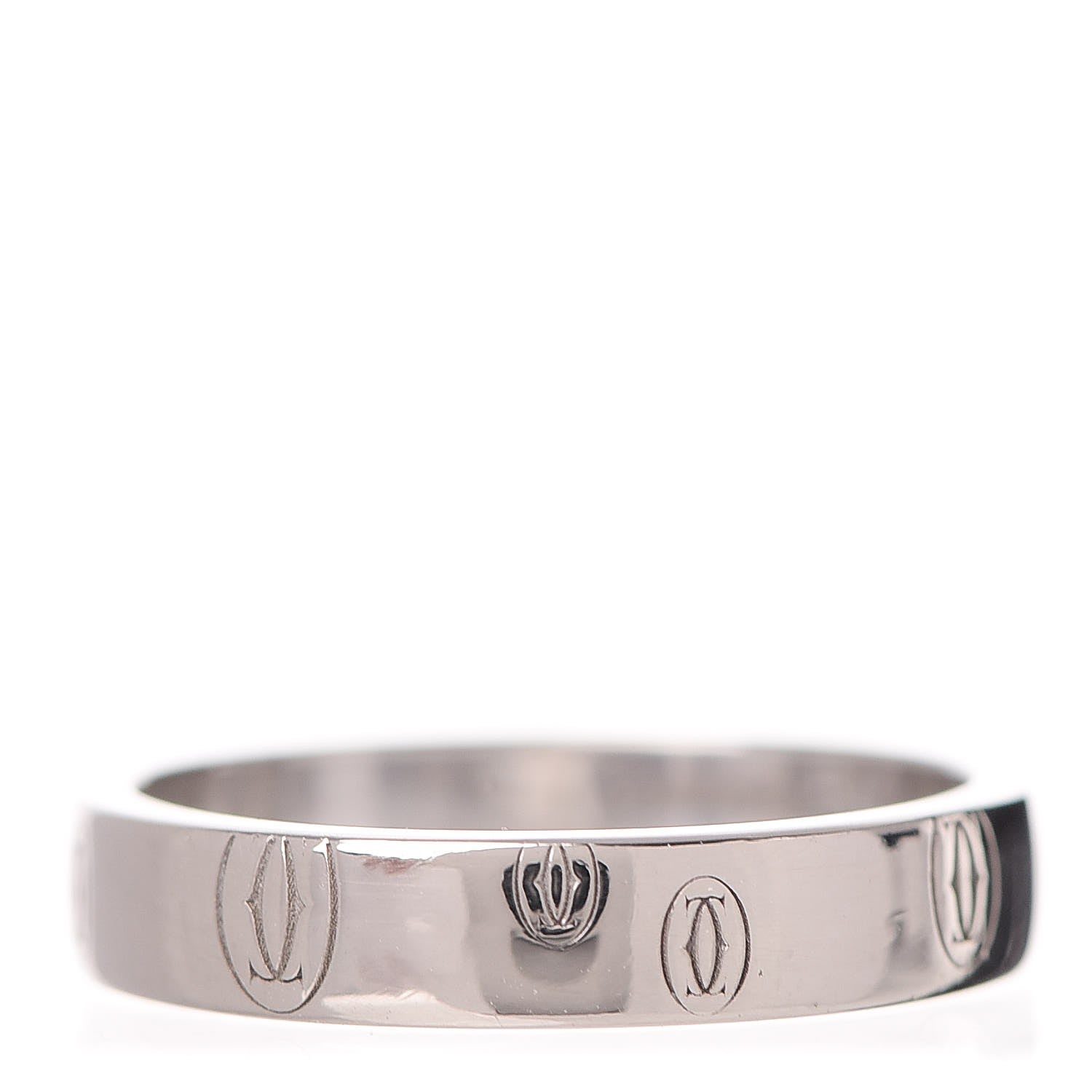 Cartier 18K White Gold Happy Birthday 4mm Band 54 6.75 1 of 4