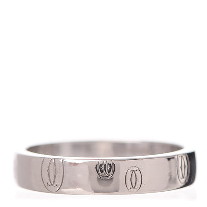 Cartier 18K White Gold Happy Birthday 4mm Band 54 6.75 1 of 4