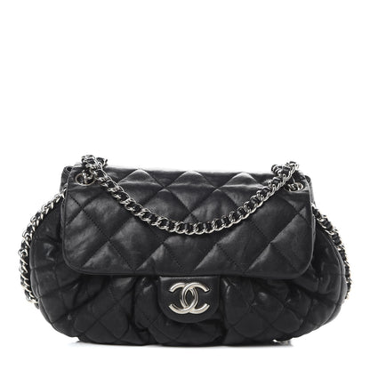 Chanel Washed Lambskin Quilted Medium Chain Around Messenger Black 1 of 15