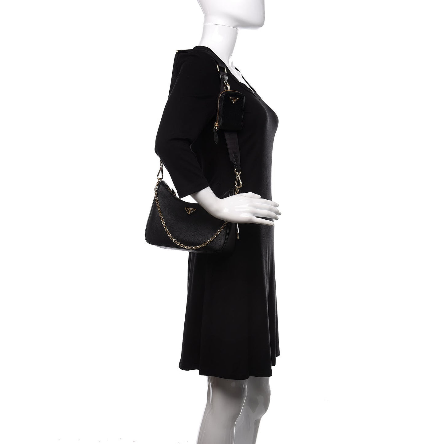 Saffiano Lux Re-Edition 2005 Shoulder Bag Black