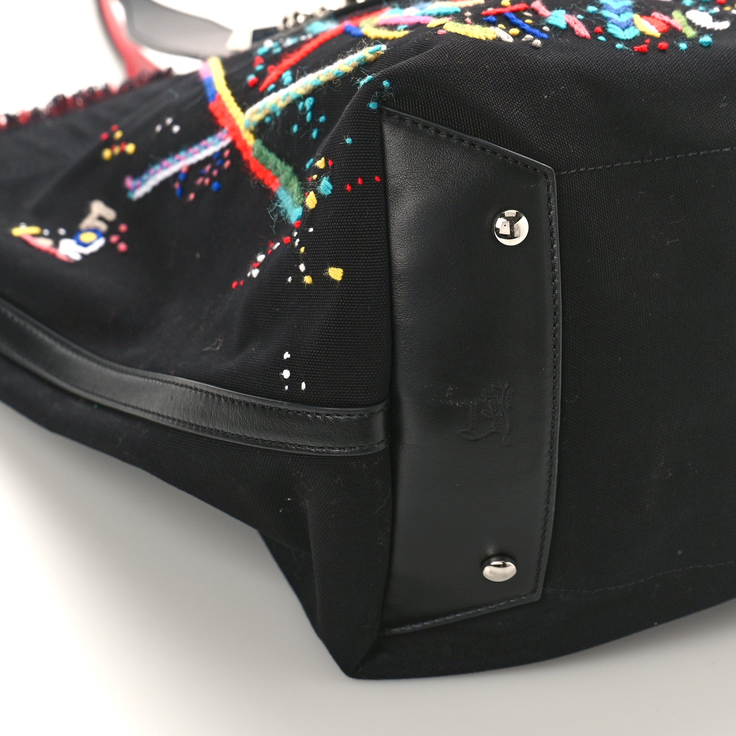 Christian Louboutin Canvas Frangibus Starlight Tote Black 7 of 8