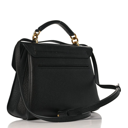 Salvatore Ferragamo Grain Calfskin Gancini Small Top Handle Bag Black 3 of 9