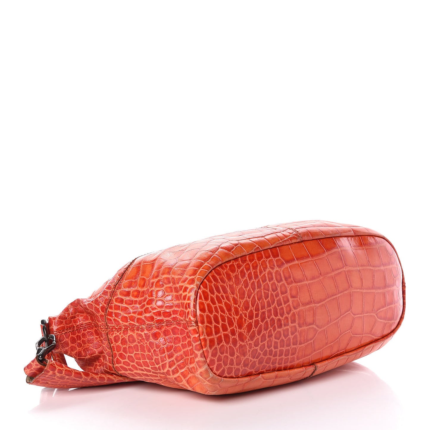 Calfskin Crocodile Embossed Medium Nightingale Orange