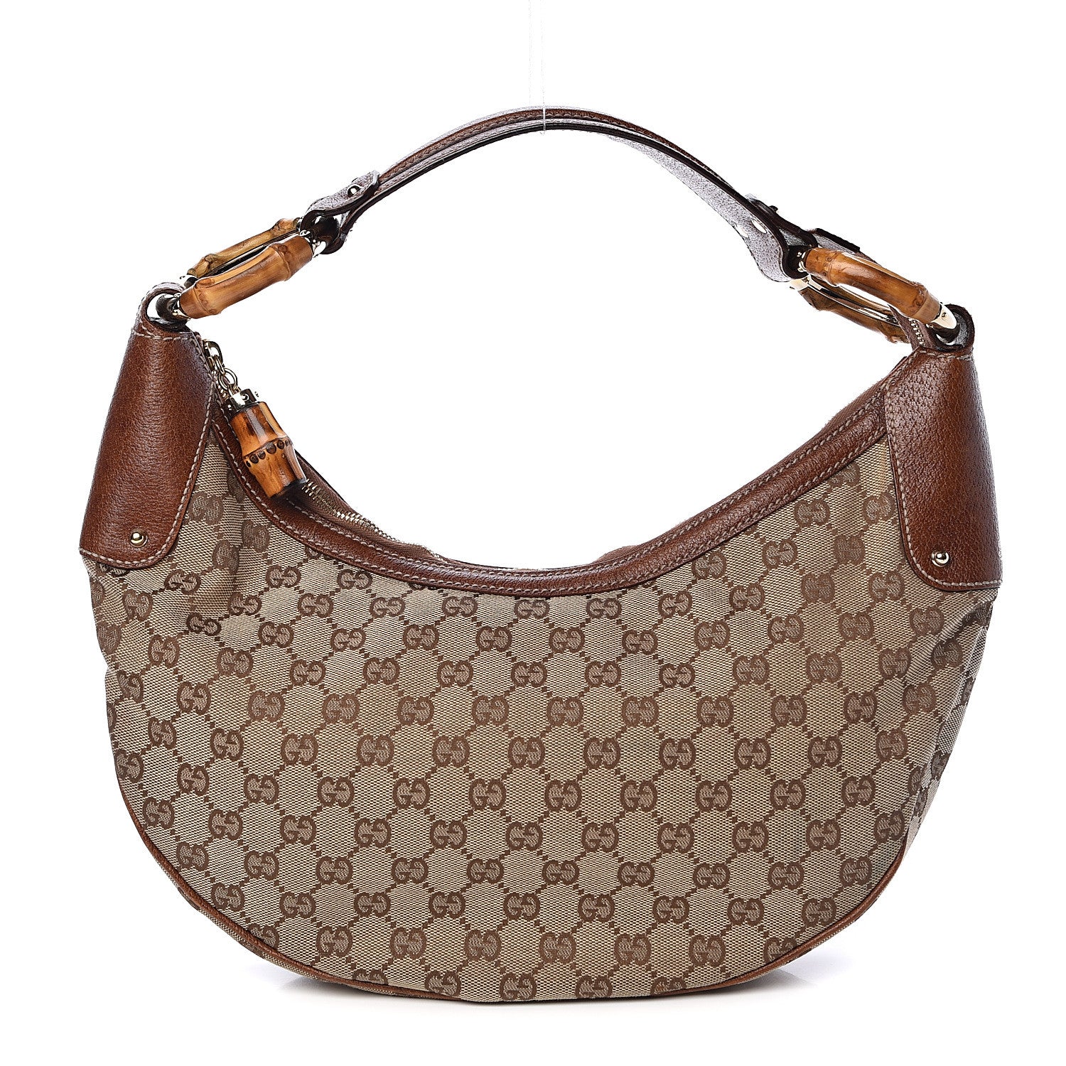 Gucci Monogram Bamboo Ring Hobo Brown 1 of 16