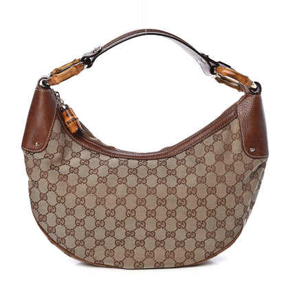 Gucci Monogram Bamboo Ring Hobo Brown 1 of 16
