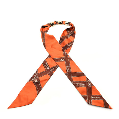 Hermes Medor Bolduc Twilly Scarf Ring Set Orange 3 of 5