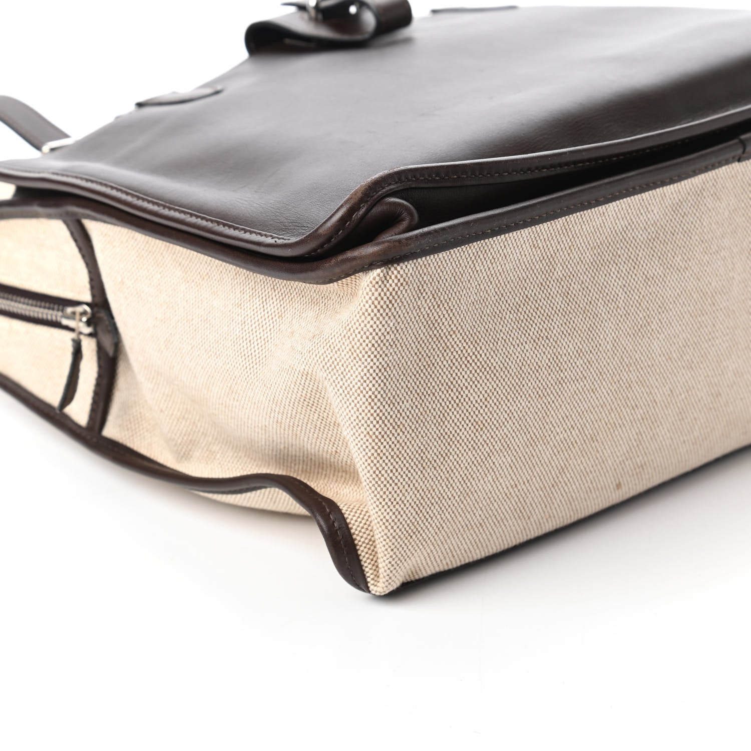 Hermes Toile Swift Jumping Shopping Bag Chocolate 6 of 9