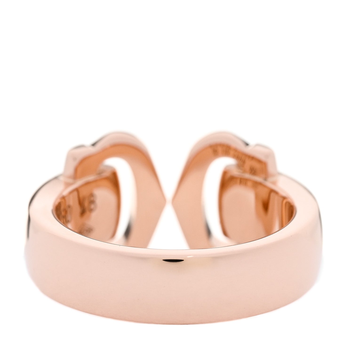 18K Pink Gold Diamond C De Cartier Ring 48 4.5
