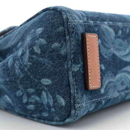 Versace Denim Barocco Small La Medusa Chain Top Handle Handbag Blue Camel 8 of 11