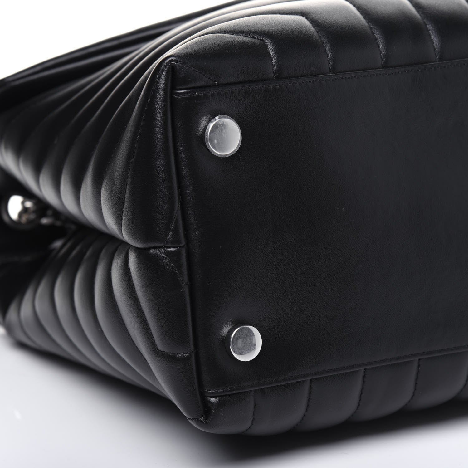 Saint Laurent Calfskin Y Quilted Monogram Large Loulou Chain Satchel Black 12 of 13