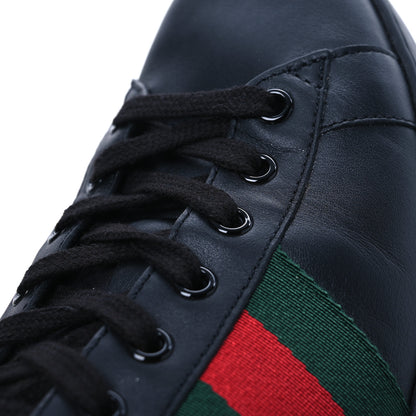 Gucci Miro Soft Calfskin Ayers Web Mens Ace Sneakers 10.5 Black Rosso 12 of 12