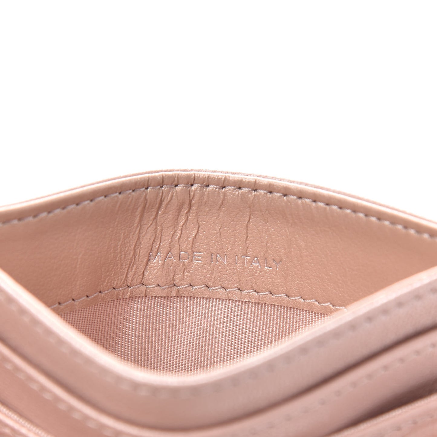 Goatskin Camellia Embossed Card Holder Light Pink