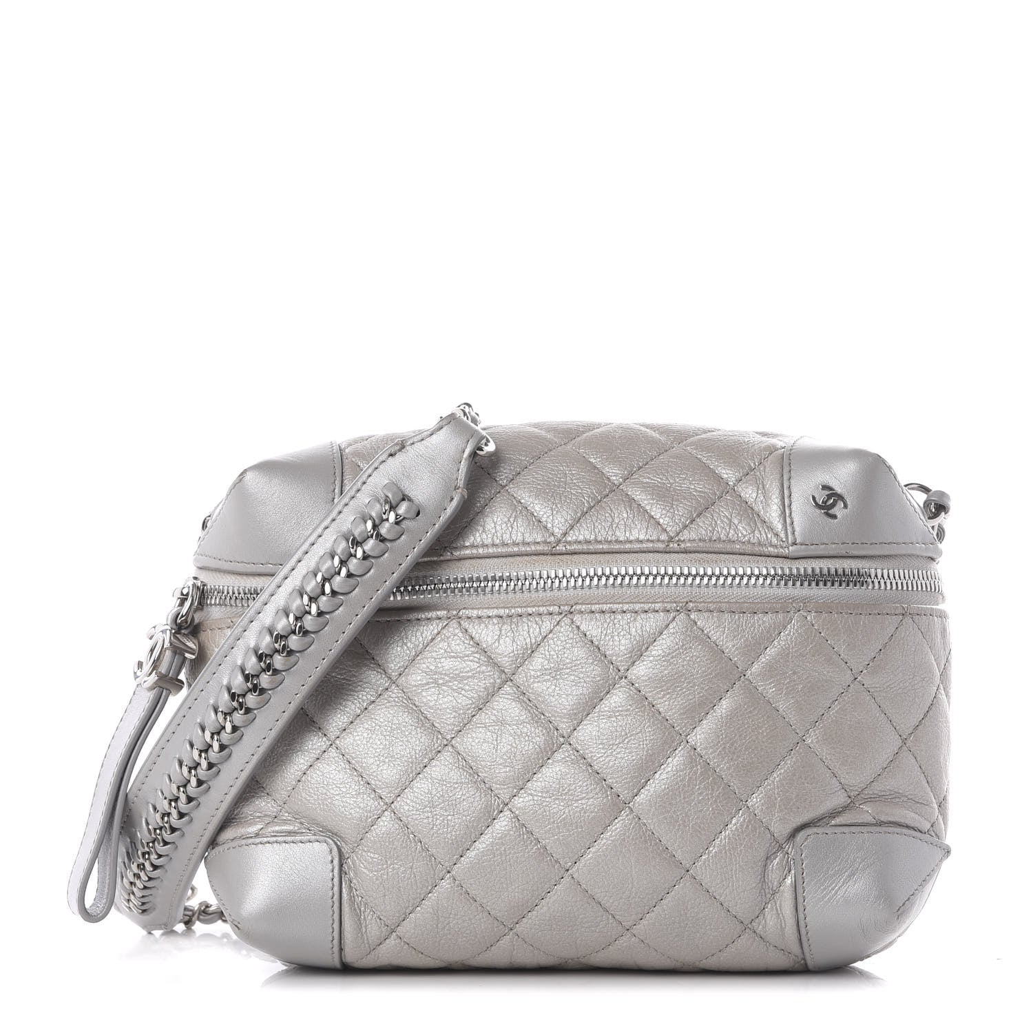 Chanel Metallic Calfskin Camera Case Silver 1 of 10