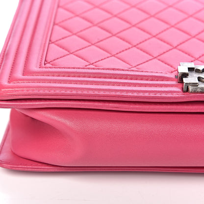Chanel Lambskin Quilted New Medium Boy Flap Pink 13 of 16