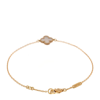 Van Cleef & Arpels 18K Yellow Gold Mother of Pearl Sweet Alhambra Bracelet 2 of 5