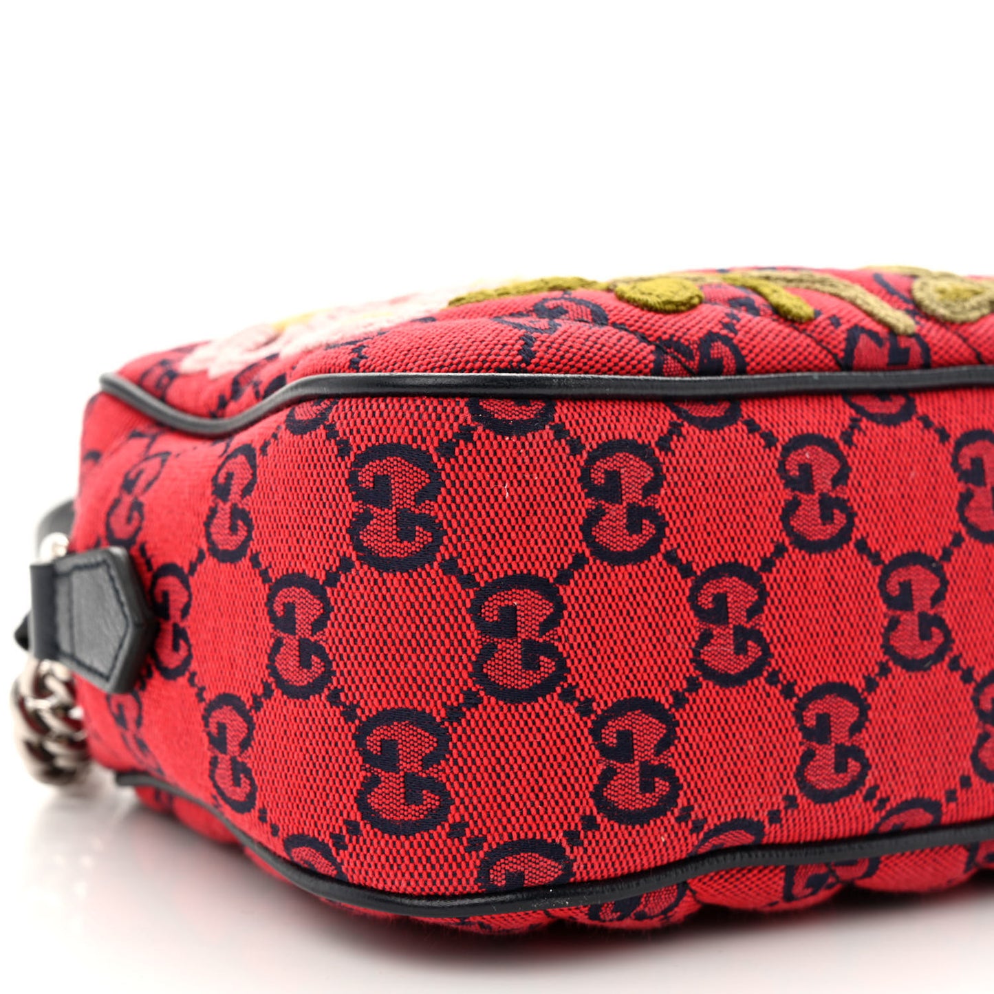 Monogram Multicolor Matelasse Diagonal Floral Embroidered Small GG Marmont Chain Shoulder Bag Red Blue Multicolor