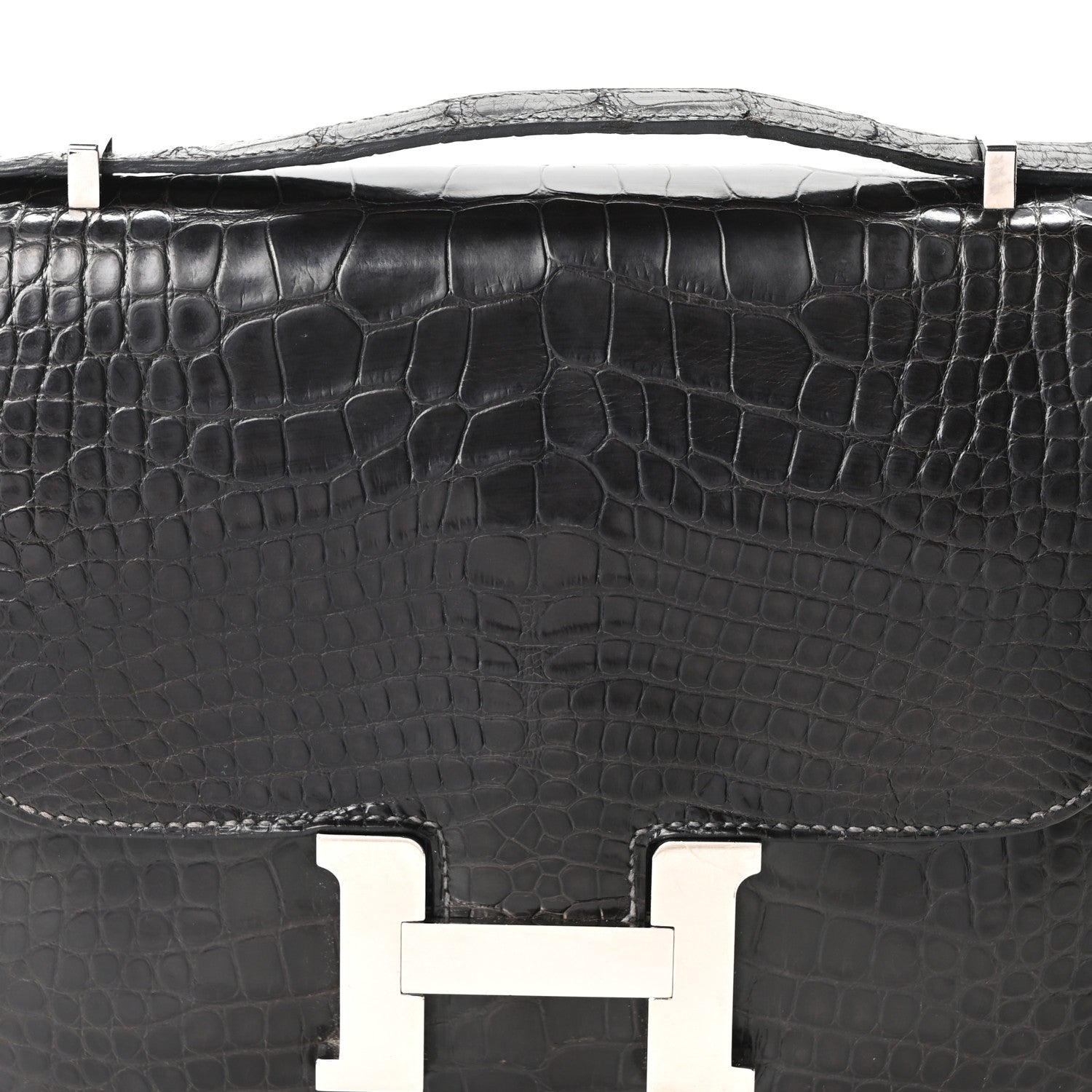 Hermes Shiny Alligator Constance 18 Black 7 of 9