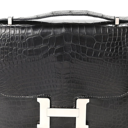 Hermes Shiny Alligator Constance 18 Black 7 of 9