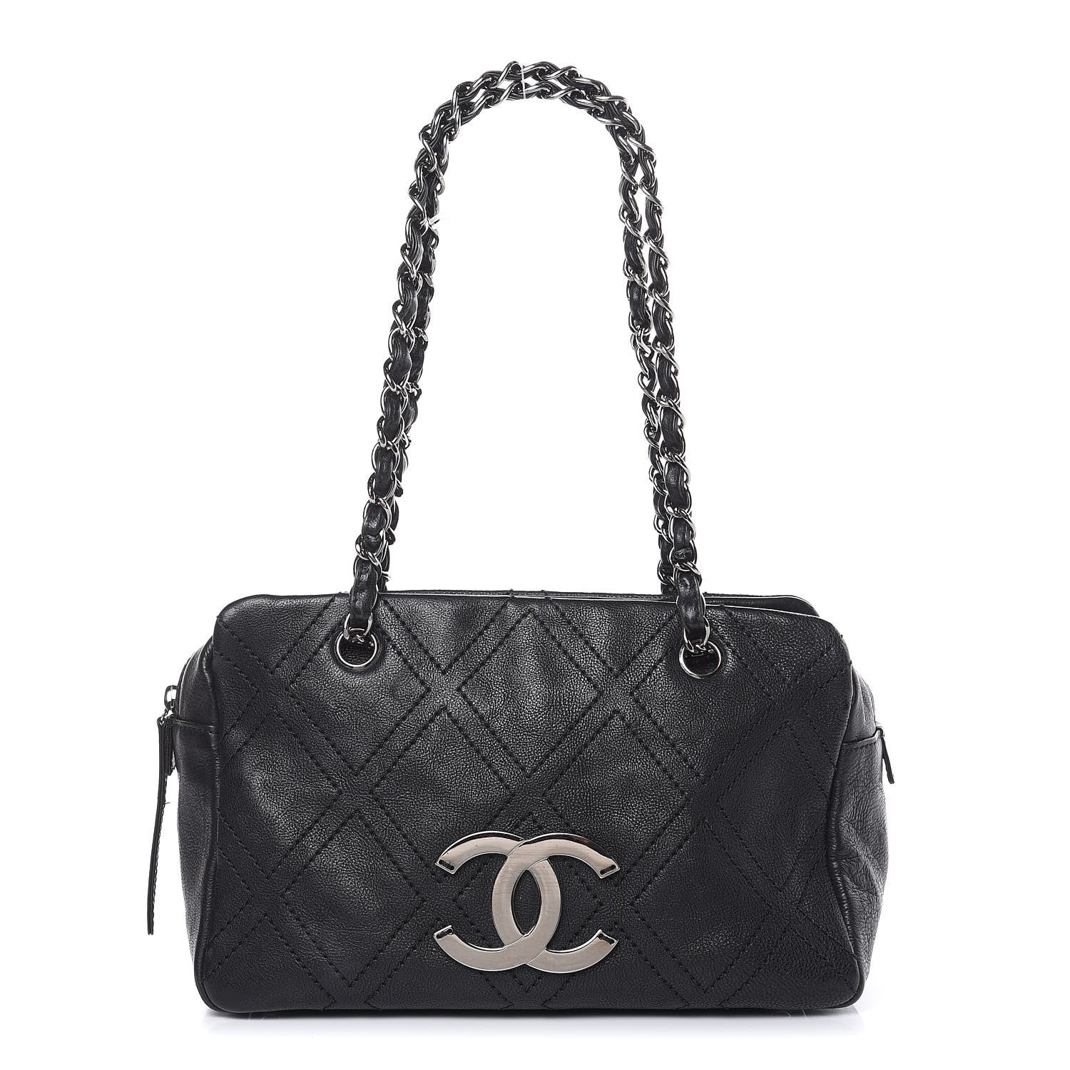 Chanel Calfskin Small Diamond Stitch Tote Black 1 of 13