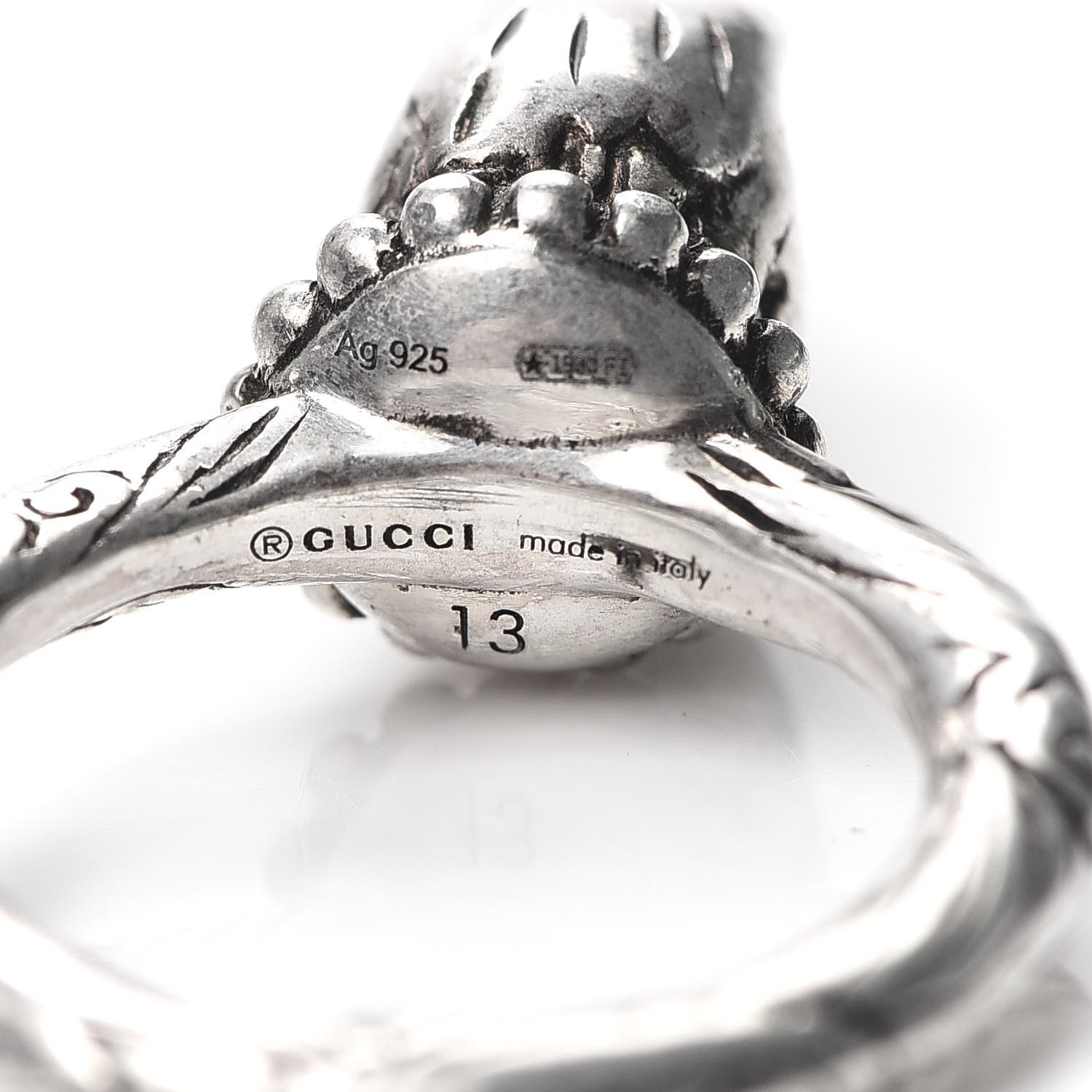 Gucci Sterling Silver Anger Forest Eagle Head Ring 53 6.25 6 of 7