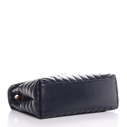Saint Laurent Calfskin Y Quilted Monogram Medium Loulou Chain Satchel Medium Blue 4 of 8