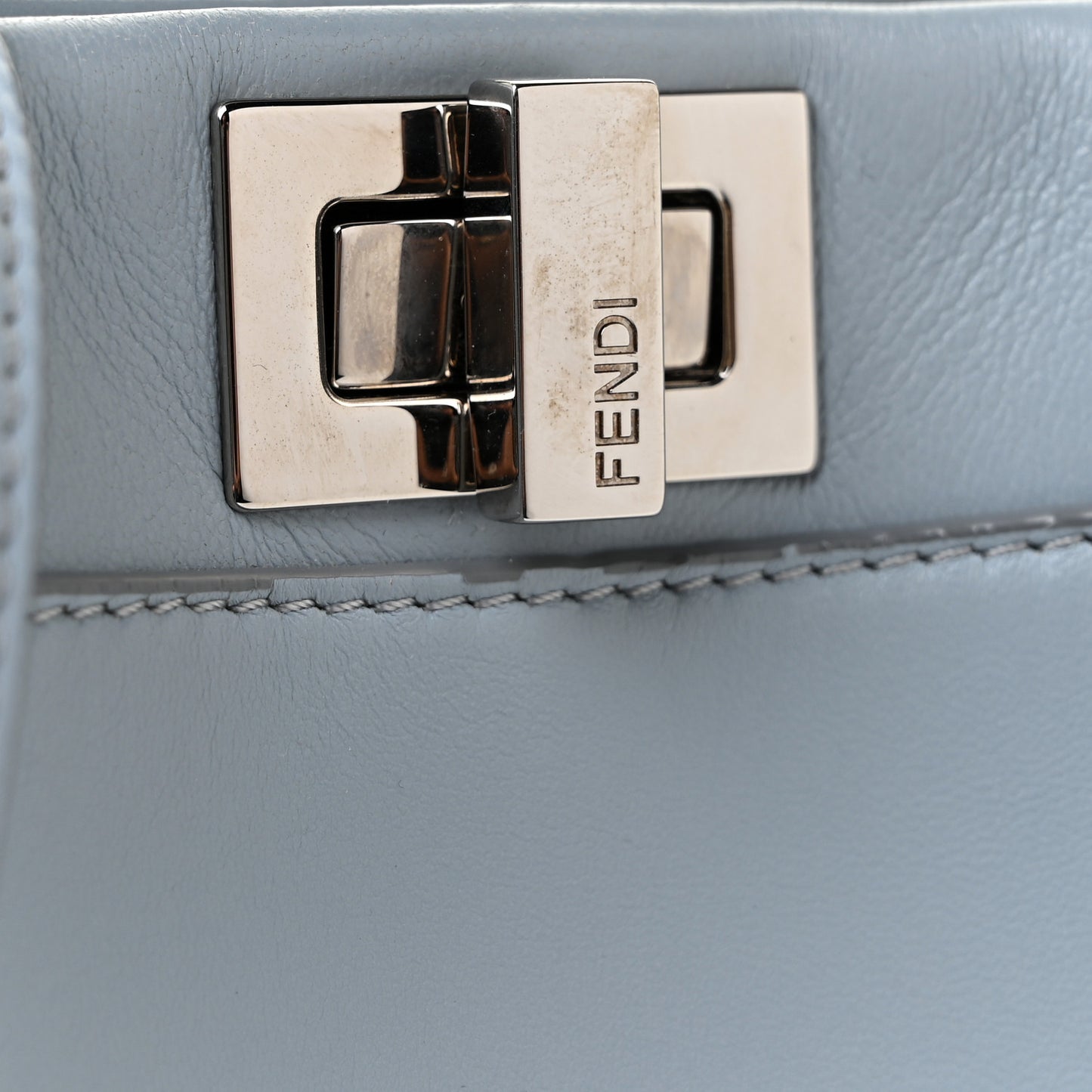 Nappa Lace Up Mini Peekaboo Iconic Satchel Azzurro Polvere