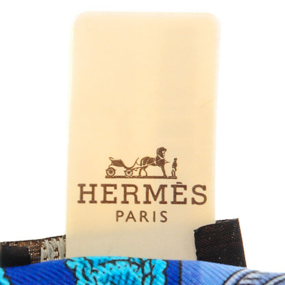 Hermes Silk Epaulettes Twilly Lavande Turquoise Jaune 5 of 7