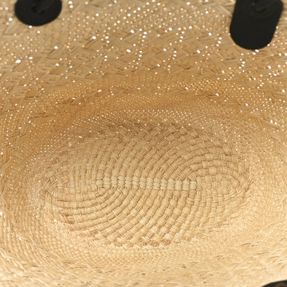 Loewe Calfskin Raffia Paulas Ibiza Medium Anagram Basket Tote Bag Natural Black 5 of 9