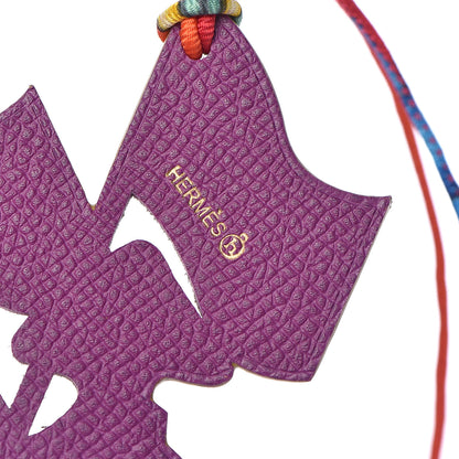 Hermes Togo Epsom Petit H Bag Charm Vert de Gris Anemone 3 of 4