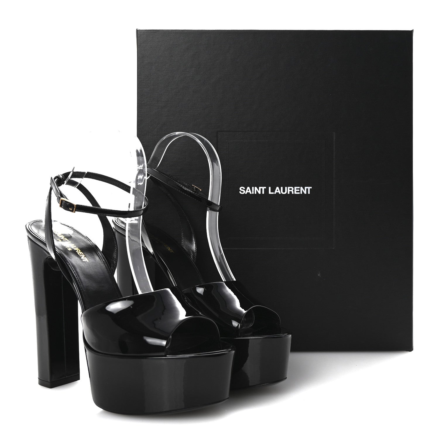 Saint Laurent Patent Jodie 95 Platform Sandals 40 Black 10 of 10