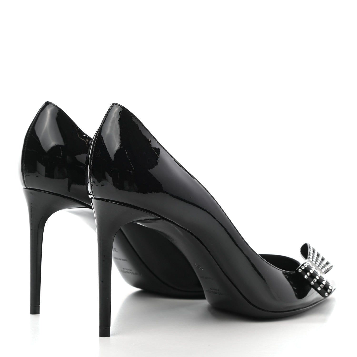 Saint Laurent Patent Calfskin Zoe Bow 85 Pumps 39 Black 4 of 11