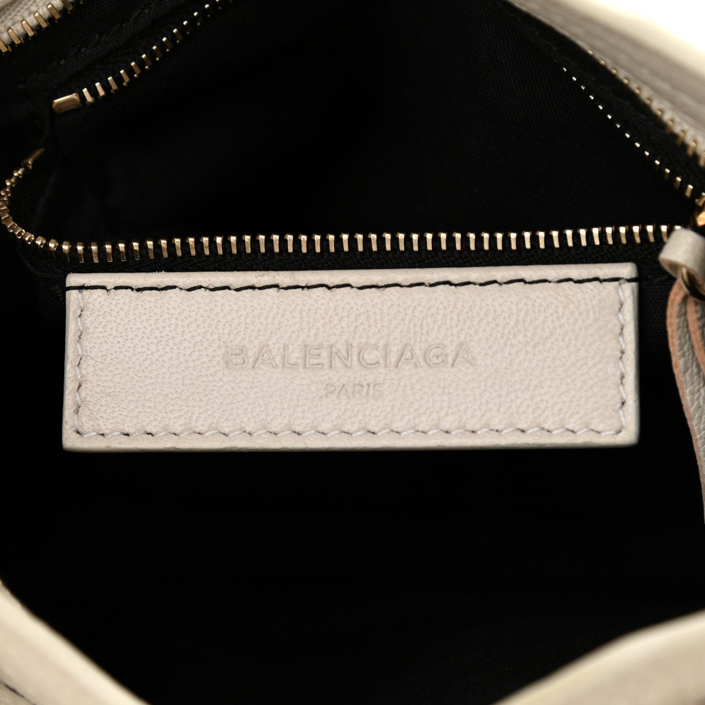 Chevre Gold Metallic Edge Hardware Mini City Ivory