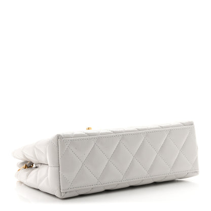 Chanel Shiny Aged Calfskin Quilted Nano Kelly Shopper Light Grey 4 of 11