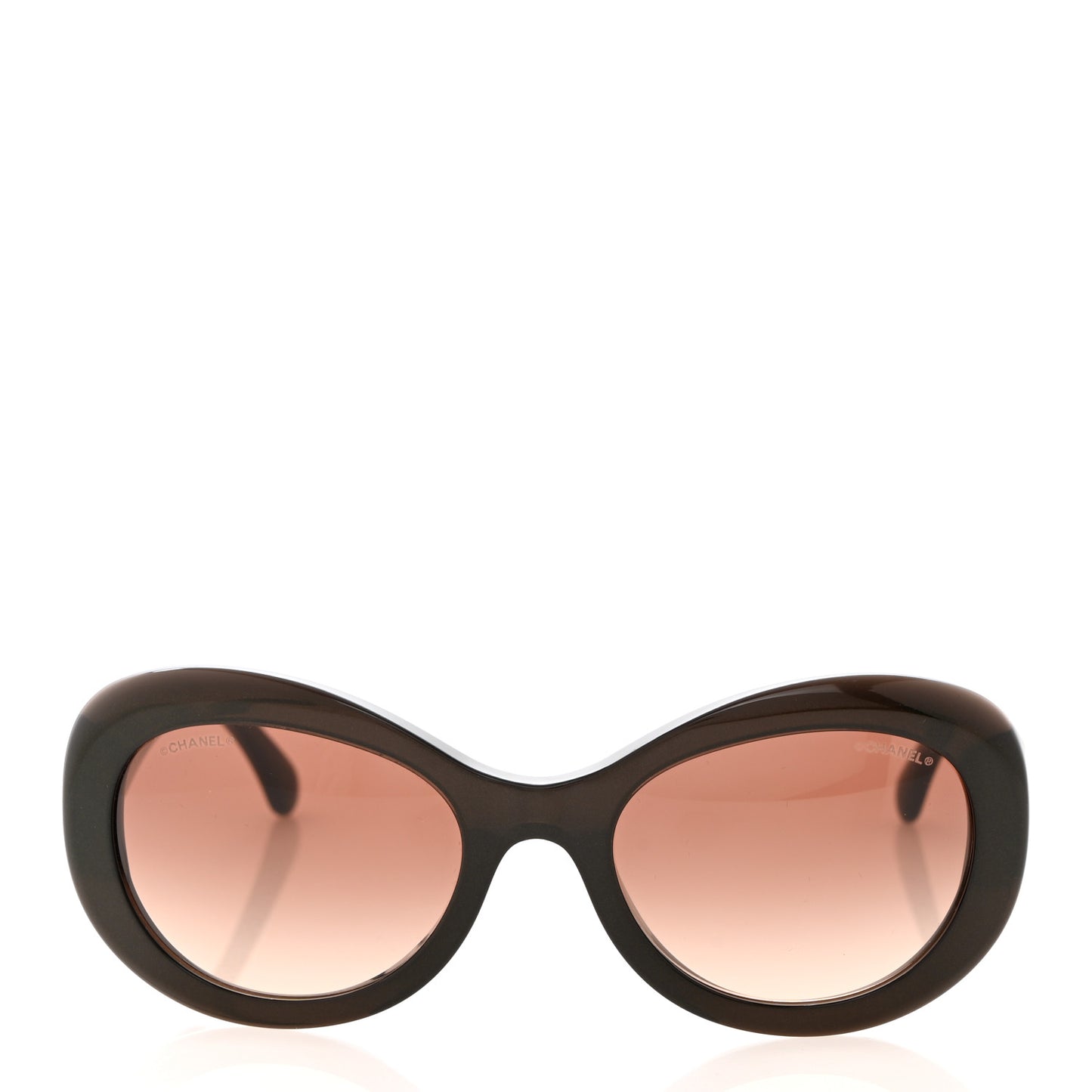 Iridescent Acetate Polarized Oval CC Sunglasses 5469-B-A Dark Brown