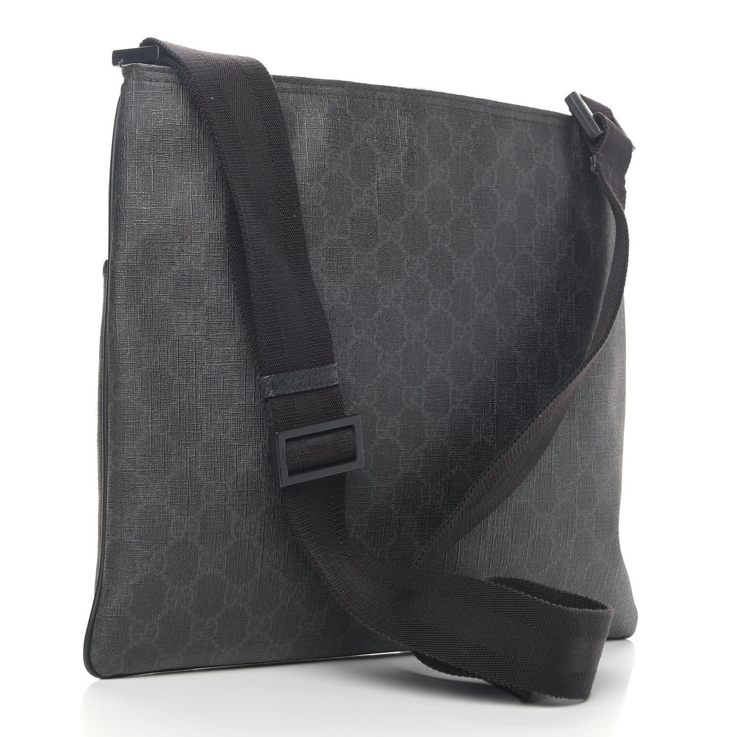 GG Plus Monogram Medium Flat Messenger Bag Black