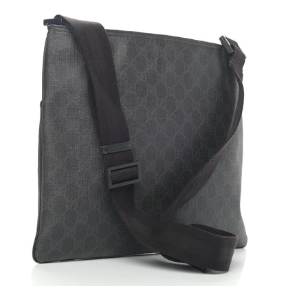 Gucci GG Plus Monogram Medium Flat Messenger Bag Black 2 of 14