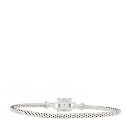 David Yurman Sterling Silver Diamond Prasiolite 3mm Chatelaine Bracelet 2 of 3