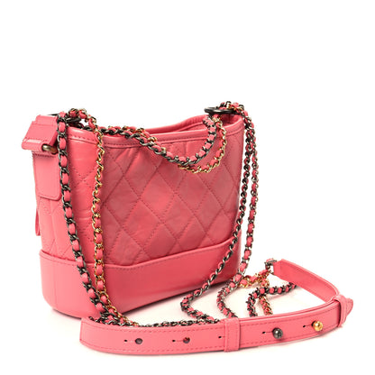 Chanel Aged Calfskin Quilted Small Gabrielle Hobo Pink 3 of 10