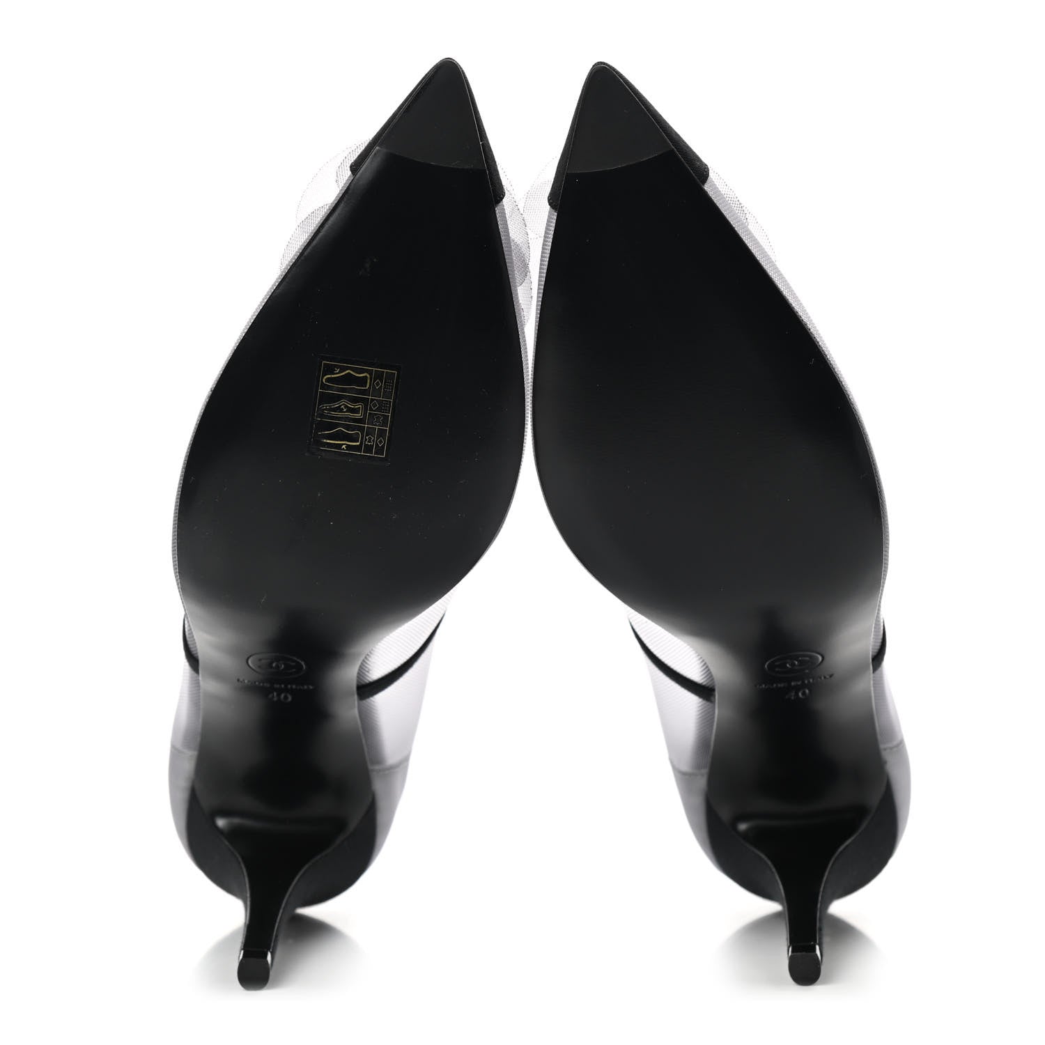 Chanel Mesh Grosgrain Camellia Pumps 40 Grey Black 5 of 7