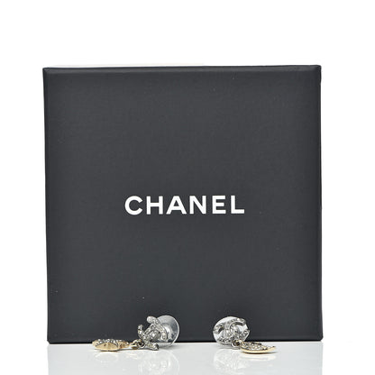 Chanel Ruthenium Crystal CC Star Moon Earrings Grey Gold 8 of 8