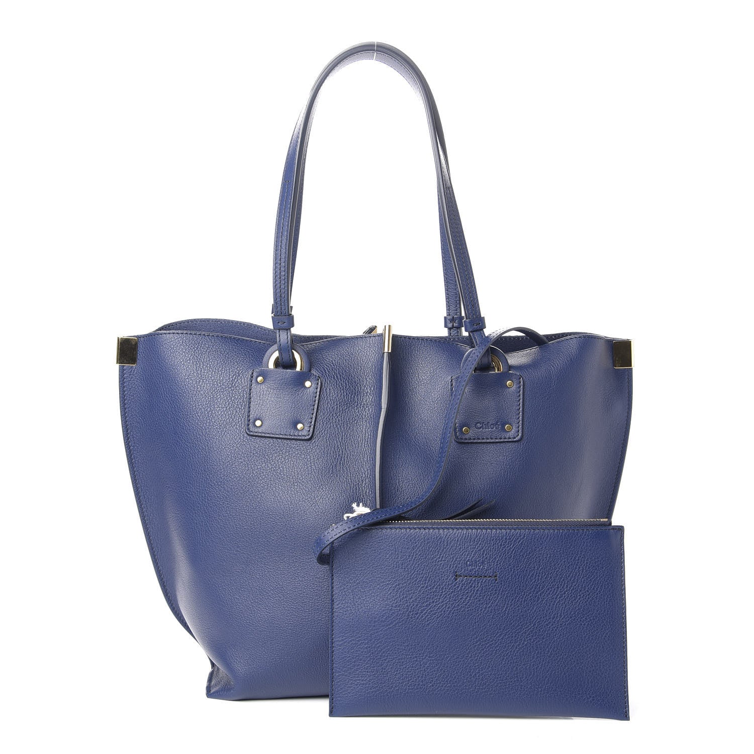 Chloe Smooth Calfskin Medium Vick Tote Captive Blue 1 of 11