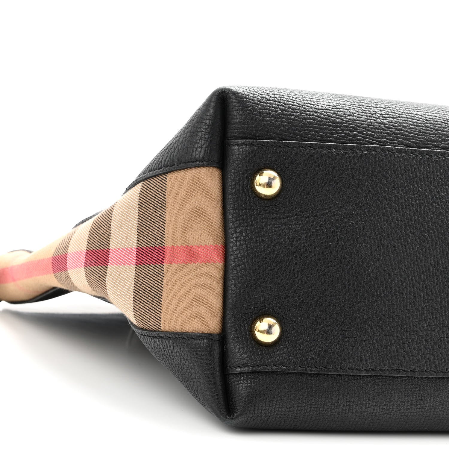 Burberry Derby Calfskin House Check Medium Welburn Tote Black 8 of 10