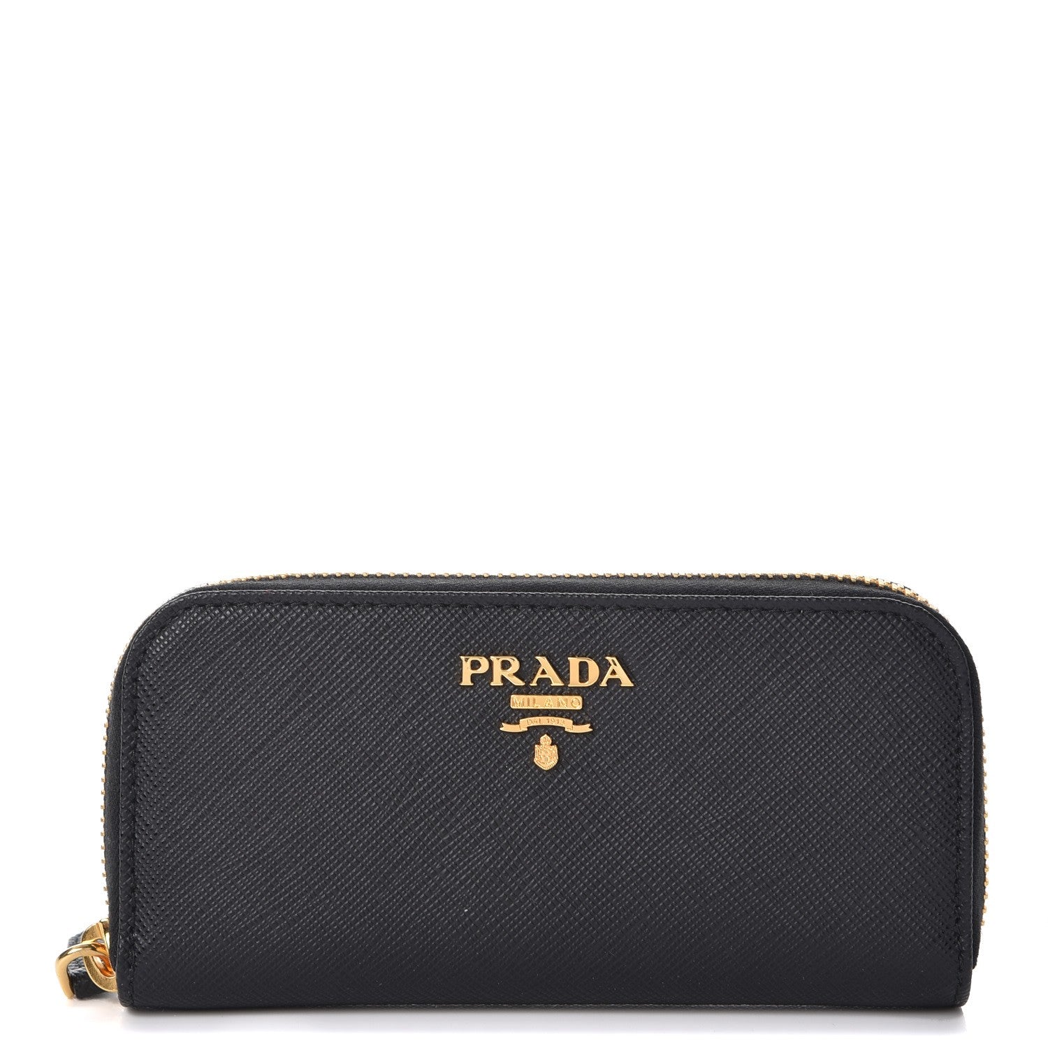 Prada Saffiano Metal Zip Around 6 Key Holder Nero Black 1 of 7