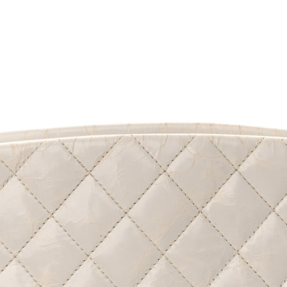Chanel Glazed Calfskin Quilted Medium Just Mademoiselle Bowling Bag White 17 of 19