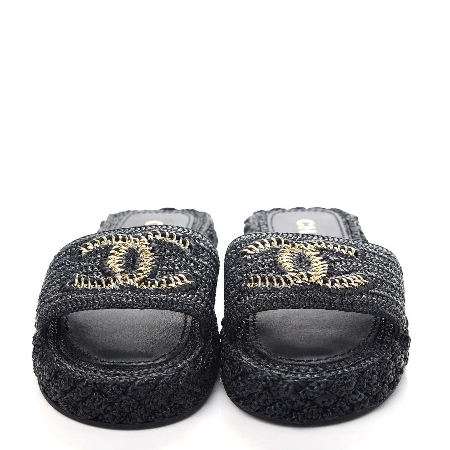 Cord Braided CC Mules 37 Black