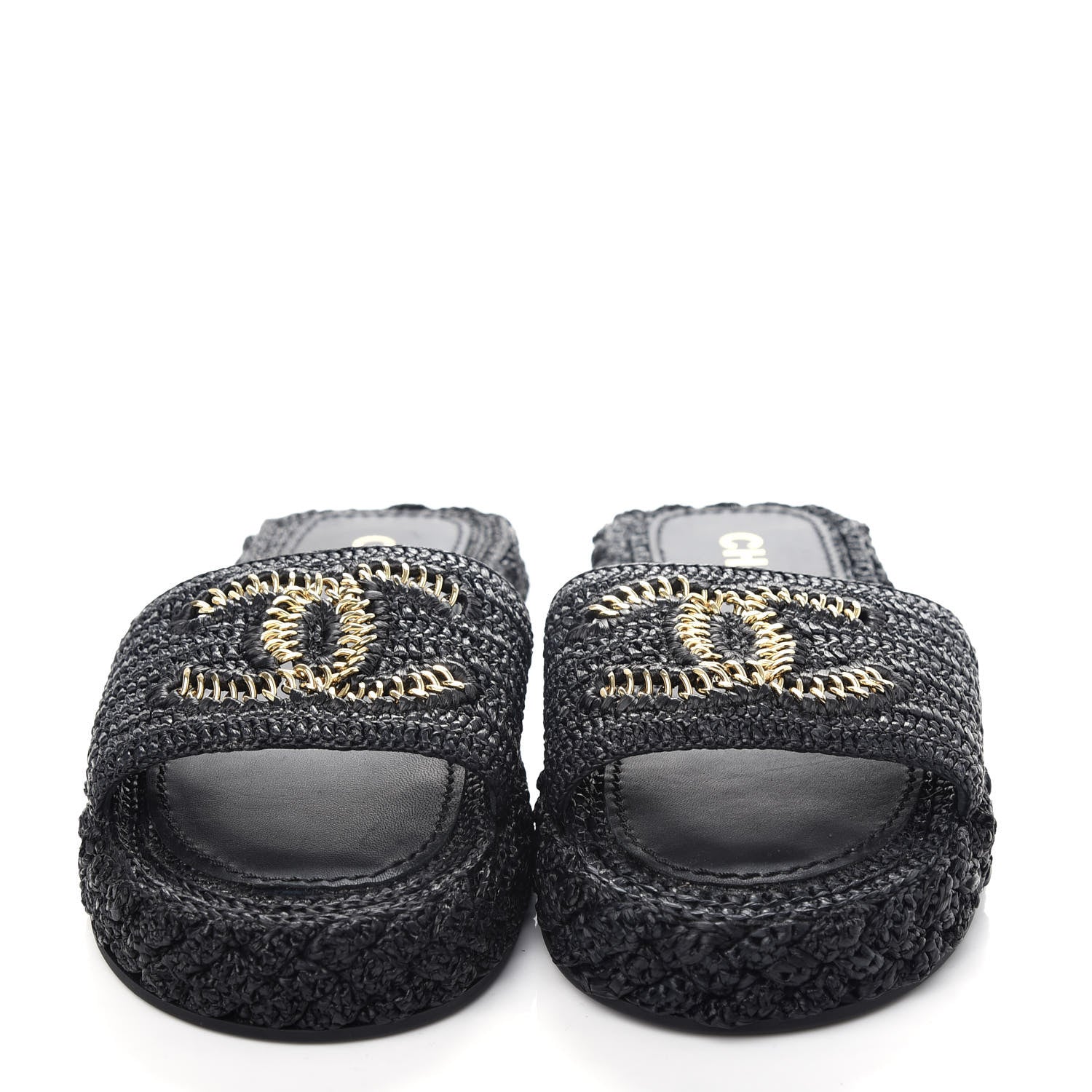 Chanel Cord Braided CC Mules 37 Black 2 of 10