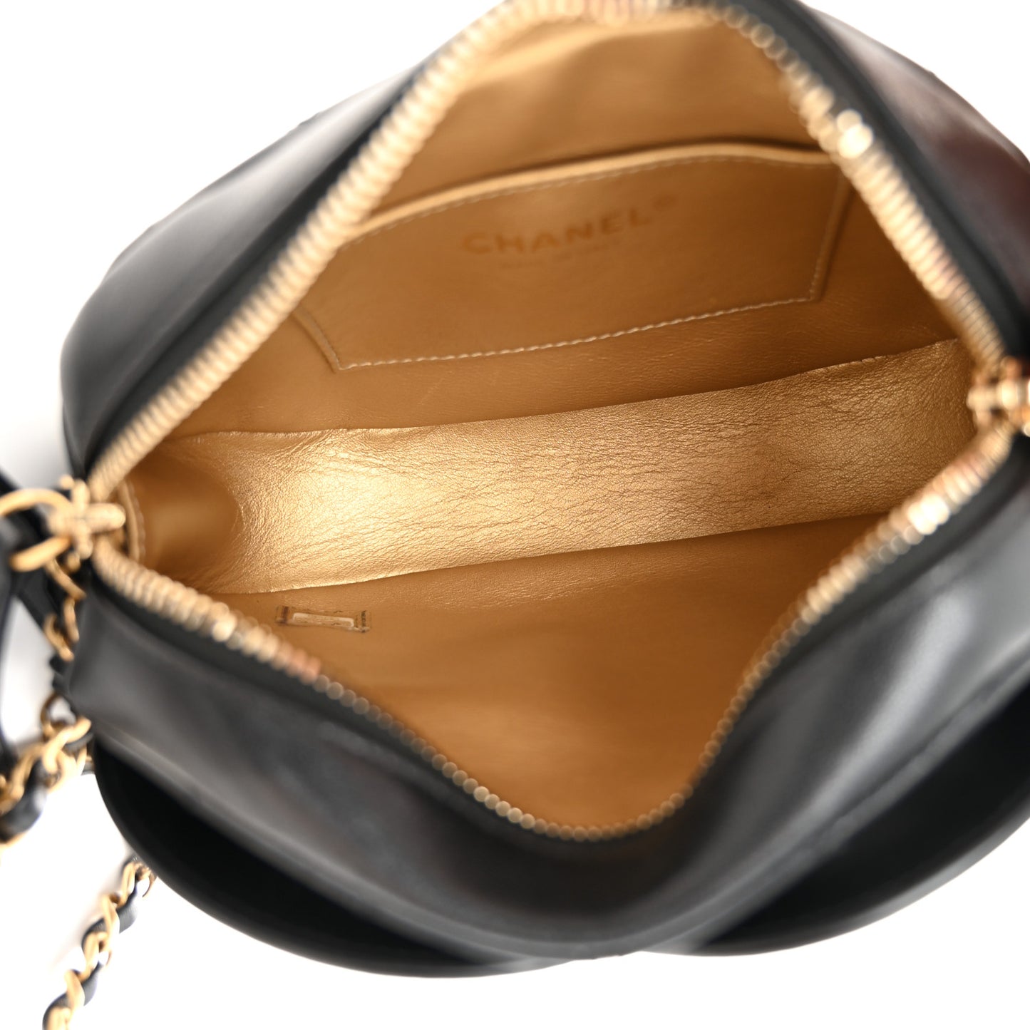 Lambskin Quilted Coco Midnight Camera Case Black