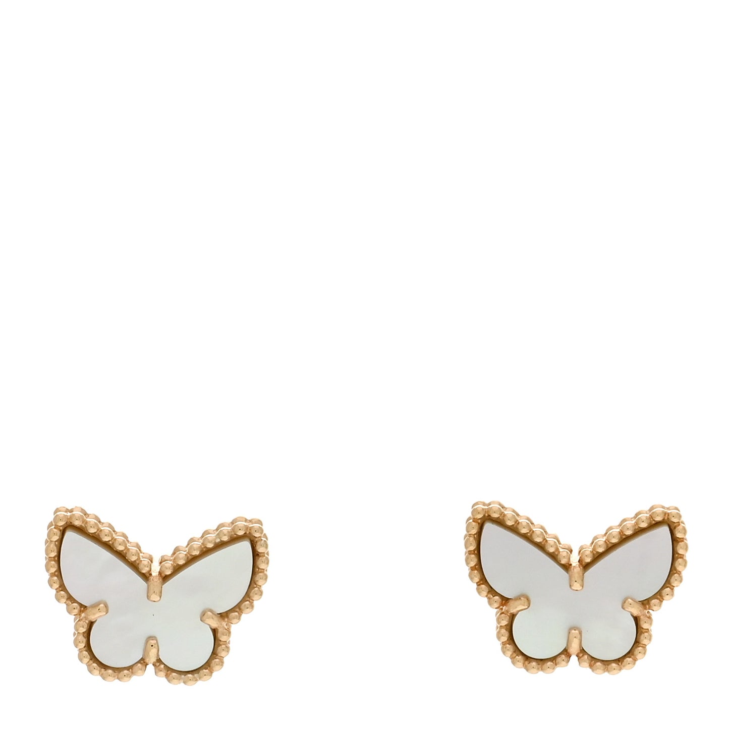 18K Yellow Gold Mother of Pearl Sweet Alhambra Butterfly Earrings