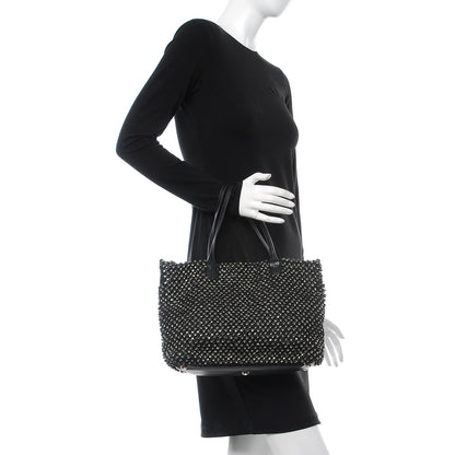 Valentino Garavani Vitello Crystal Tote Black 3 of 8