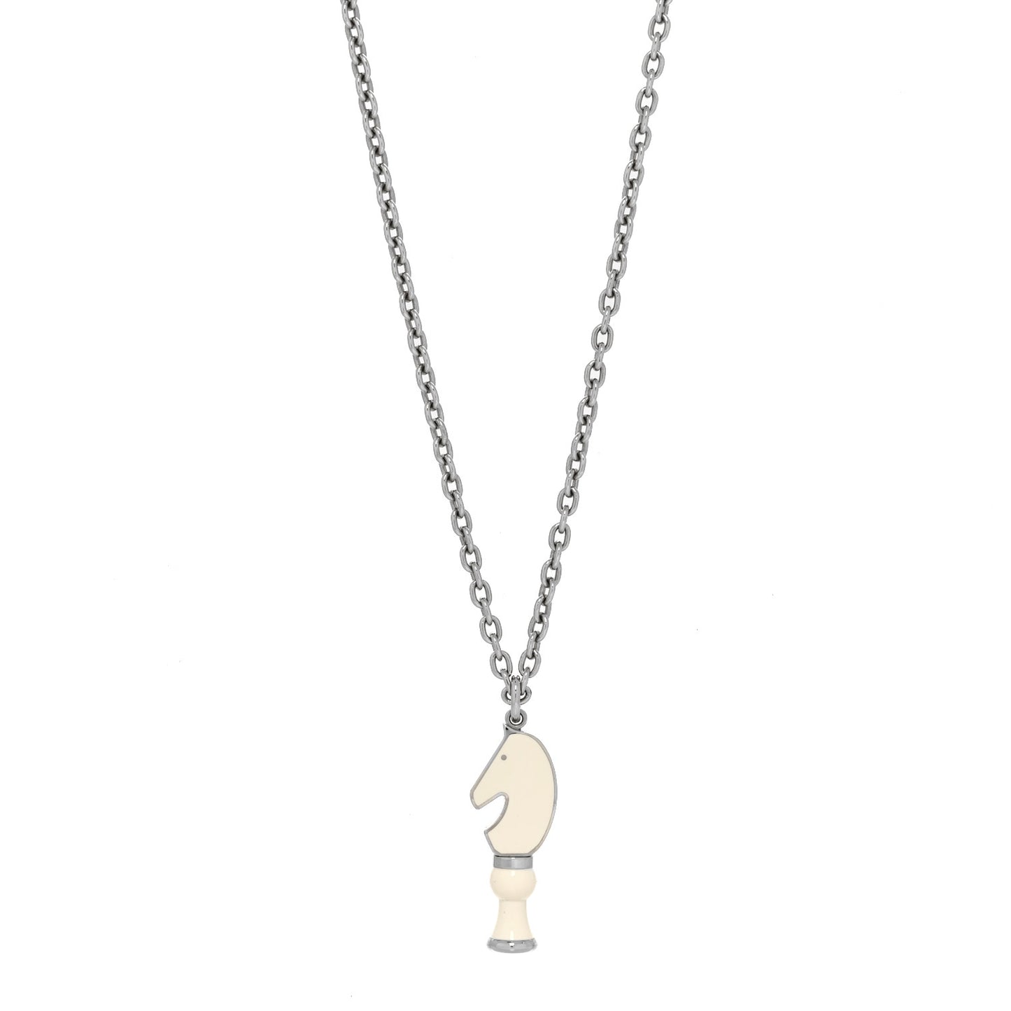 Lacquered Palladium Cavalier Necklace Craie